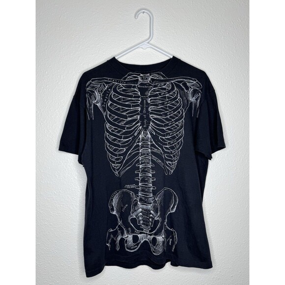 VTG Anatomy Leslie Arwin Skeleton Bones Shirt XL 1978 Single Stitch Dbl Side AOP
